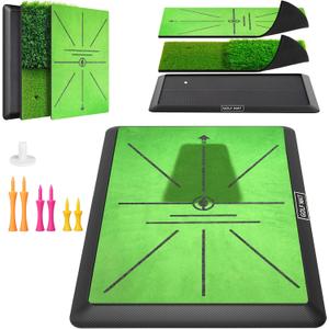 Golf Mat, Practice Outdoor Indoor for Training Chipping Show Swing Path, Hitting Turf Mat with Rubber Backing, Golf Accessories, Gifts for Men/Dad/Husband