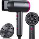 ANNE BETTY Ionic Hair Dryer with Diffuser, Powerful 1800W Blow Dryer for Women & Men, Fast-Drying Hair Dryer with Nozzle for Home, Salon, Travel
