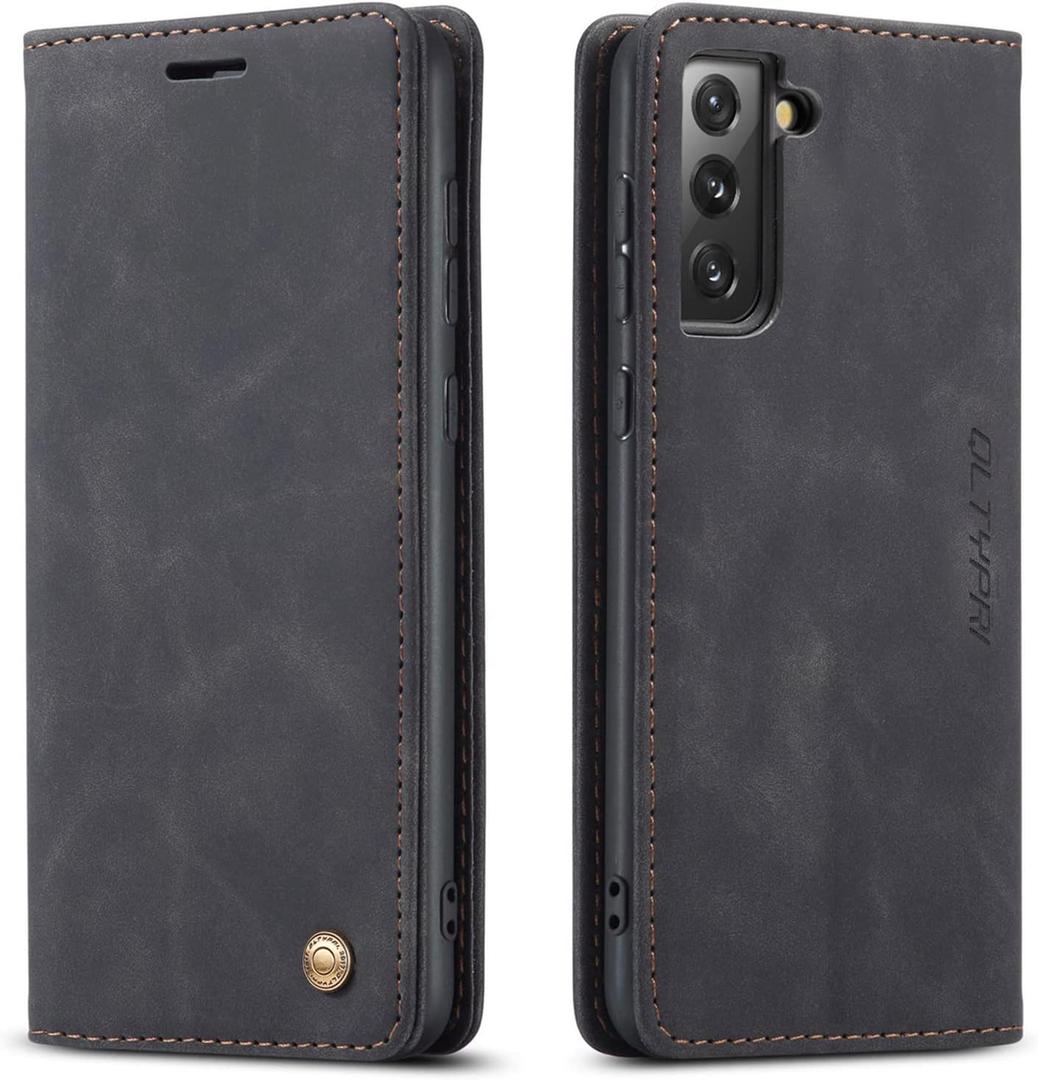 QLTYPRI Case for Samsung Galaxy S21 5G, Vintage PU Leather Wallet Case Card Slot Kickstand Magnetic Closure Shockproof Flip Folio Cover for Samsung Galaxy S21 - Black QLTYPRI Case for Samsung Galaxy S21 5G, Vintage PU Leather Wallet Case Card Slot Kickstand Magnetic Closure Shockproof Flip Folio Cover for Samsung Galaxy S21 - Black