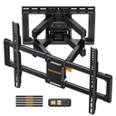 Perlegear UL Listed Full Motion TV Wall Mount for 42-90" TVs up to 132lbs, Heavy Duty TV Mount with Dual Articulating Arms, Tool-Free Smooth Tilt, Swivel, Fits 16" Studs, Max VESA 600x400mm, PGLF8