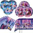 For Demon Movie Hunters Party Tableware, 20 Plates and 20 Napkins and Tablecloth71 '' x 42 ''Demon Movie Hunters Party Birthday Party Decorate Supplies