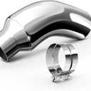 Exhaust Tip, 5 Inch Diesel Exhaust Tip Elbow Tip with a Clamp, 5'' Inlet 8'' Outlet Chrome Exhaust Tip for Pickups, Trucks and Cars