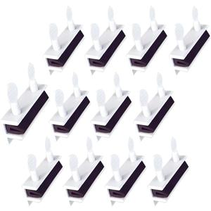 QCAA Sliding Window Security Lock with Vinyl Lining, Child Proof Lock, Aluminum, White, 12 Pack, Made in Taiwan