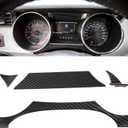 RT-TCZ Carbon Fiber Dashboard Instrument Panel Trim Frame Cover Interior Accessories for Ford Mustang 2015-2018