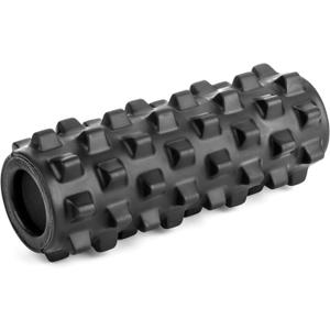 RumbleRoller - Extra Firm Textured Muscle Foam Roller Manipulates Soft Tissue Like A Massage Therapist (Black, Compact)