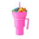 Fun Express Snack & Drink 2-in-1 Combo Pink Reusable Tumbler Cups