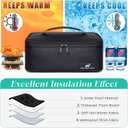 NOL Natural Organic Lifestyle Insulated Lunch Bag for Adults Compact Cooler Lunch Box with Food-Grade Lining, Waterproof Lunch Bag for Work, Travel | Portable Thermal Meal Tote with Handle, Black