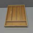 Silverware Organizer, 10 Inch Utensil Organizer Kitchen Drawer Organizer Bamboo Silverware Holder Cutlery Tray Organizer in Drawer Flatware Organizer Tray(5 slots, Natural