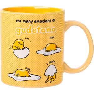 Silver Buffalo Sanrio The Many Emotions of Gudetama Lazy Egg Ceramic Mug, 20 Ounces