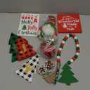 Christmas Tiered Tray Decor 10 PCS Christmas Decorations for Home - Christmas Table Decor Wooden Signs & Christmas Gnome Plush Set - Farmhouse Christmas Tray Decor Kitchen Table Mantel Christmas Party (A1.red & Green)