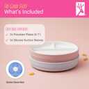 Elk and Friends Kids 7.8” Porcelain White Divided Plates with Silicone Suction Sleeves | Suitable for Babies/Toddlers | Microwave & Dishwasher Safe | Stay Put Dinnerware | Snack Dishes | 2 Pack