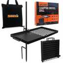 Adventure Seeka 24" Heavy Duty Folding Campfire Grill, Compact Swivel Grill Design, Grate & Griddle for Campfire Cooking, Australian Owned