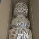 Baquler 4 Pcs Lamp Shade Pendant Light Shade Woven Lampshade Hanging Replacement Light Covers Boho Lamp Cover Home Decor, Farmhouse Rustic Wall Sconces for Table Lamps Floor Lamps