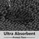BOANKODU Bathroom Rugs 36x24, Extra Soft Absorbent Chenille Bath Rugs, PVC Backing Quick Dry, Machine Washable Bath Mats for Bathroom Floor, Tub and Shower, Home Decor Accessories,Dark Grey