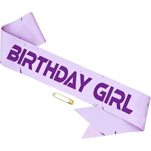 4 x Birthday Girl Sash, Purple Kpop Birthday Decorations Movie Theme Party Decorations for Fans, Happy Birthday Decorations for Party Birthday Graduation Bachelor (#Pink)