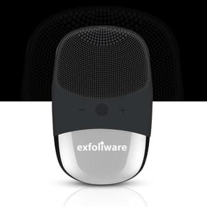 2 x 3-in-1 Electric Facial Cleansing Brush - Silicone Face Scrubber & Massager, IPX7 Waterproof, USB Rechargeable, Deep Cleansing, Blackhead Removal, Exfoliating Skincare Tool (Black)