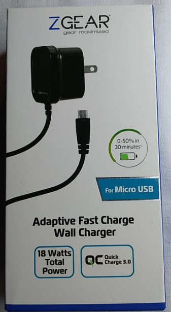 Zgear (18w) Adaptive Fast Charge Usb-c Wall Charger - Black
