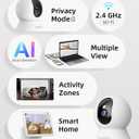 blurams Security Camera 2K, Baby Monitor Dog Camera 360-degree for Home Security w/Smart Motion Tracking, Phone App, IR Night Vision, Siren, Works with Alexa & Google Assistant & IFTTT, 2-Way Audio