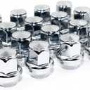 Set of 20 Veritek 12x1.5mm 3/4 19mm Hex 1.25 Inch 31.75mm Length Chrome OEM Factory Style Large Acorn Seat Lug Nuts for Ford Focus Fusion Escape Lincoln MKC MKZ Factory Wheels