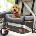 Dog Car Seat - Small Dogs Waterproof Booster Clip-on Harness and Thick Memory Foam Padding Pet Travel Bed Small Dog Car Seat Cover (Black, Small)