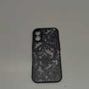 Magnetic Phone case for iPhone 17 6.3 Inch, Grade Protection & Wireless Charging - Aesthetic Lace Flower Pattern Phone Cover for Girls Women -Black Vintage Lace