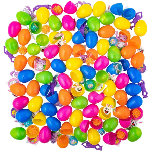 Fun Express Plastic Easter Eggs Bulk 1000 Prefilled with Toys - Treasure Box Toys for Classroom Prizes, Party Favors for Kids 4-8, Goodie Bag Stuffers & Birthday Party Supplies | Pinata Fillers