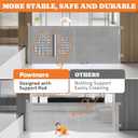 Upgrade Retractable Baby Gates, 35" Tall Extends up to 60" Wide, Mesh Dog Gate Indoor for Stairs, Outdoor Reinforced Pet Gate with Support Rods for Doorways Hallways Kitchen Bedroom, Grey