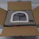 Bedsure Cat Beds for Indoor Cats - Large Cat Cave for Pet Cat House with Fluffy Ball Hanging and Scratch Pad, Foldable Cat Hideaway,16.5x16.5x13 inches, Grey (Single)