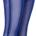 Women See Through Sheer Pencil Long Pants Mesh Sport Leggings High Waist Casual Sweatpants Tights Clubwear (Blue, L)