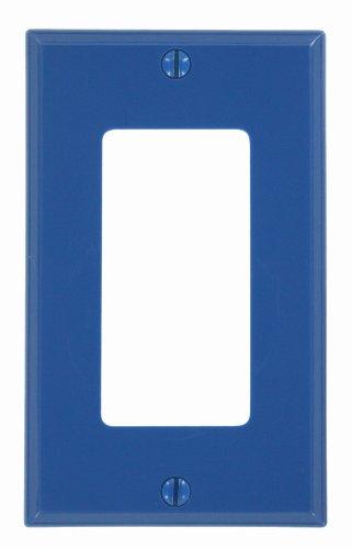 Pack Of 2 Leviton 1-Gang Decora/GFCI Device Wallplate, Standard Size, Thermoplastic Nylon, Device Mount, 80401-NB, Blue