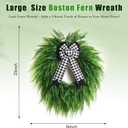 Wreaths for Front Door,22" Spring Summer Greenery Boston Fern Leaf for Outdoor Wreath Home Farmhouse Wall Window Decor