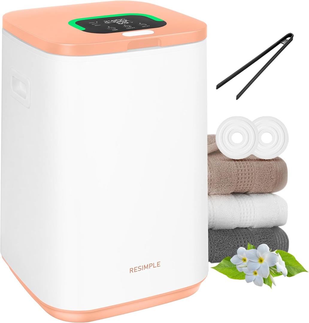 Towel Warmer for Bathroom, 23L Large Hot Towel Warmers Bucket with LED Display, 3 Heating Modes, Up to 24 Hour Delay, Spa Luxury Towel Heater for Oversize Bathrobes Blankets (12.6*12.6*18.5 inches, Orange)