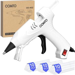Hot Glue Gun Kit with 30 Sticks, 20W Fast Preheating Mini Hot Glue Gun and Sticks Set for School Crafts DIY Arts and Quick Home Repairs, White (30 Sticks (4"/10cm Each))
