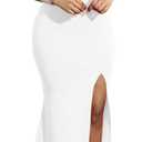 YMDUCH Women's Off Shoulder High Split Long Formal Party Dress Evening Gown (Large, White)