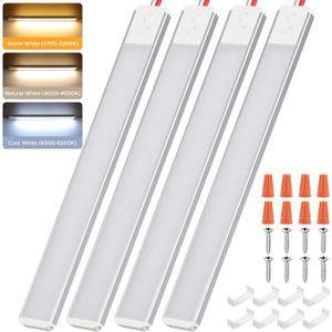 12v Led Light Strip, 3Color Dimmable 10.5w 1500LM 12 Volt Led Strip Lights 12v Fixtures for RV Interior, 12v Led Ceiling Light Bar for Enclosed Cargo Trailer, RV, Van, Truck, Lorry Camper/4PCS