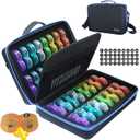 Monthly Pill Organizer Box 2 Times a Day, Monthly Pill Box AM PM with 32 Daily Pocket Case, Traval Pill Box with Portable Hard Case, Extra Large Medicine Box Holds Vitamin, Cod Liver Oil & Supplement (Blue)