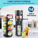 Flavor Pod Holder for Ninja Thirsti Pods, 360 Rotating 14-Flavor Storage Holder for Ninja Thirsty Drink System Pod Organizer for Ninja Thirsty Flavor Pods,Water Flavoring (Black)