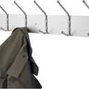 Safco Wall Mount Coat Rack, 6-Hooks for Hanging Coats, Purses, Bags, Umbrellas, for Hallways and Entryways, Black and Satin Aluminum