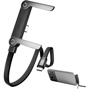 Foluu 2 in 1 Invisible Holder Charger Cable with Stand, 5FT 240W Super Fast Charging Cord with Foldable Stand, Compatible with iPhone Samsung Type-C Charging Cable for Gaming Office Car Travel 1 Pcs