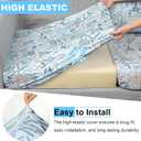 pickyNproud 8Pcs Patio Cushion Covers Stretch Outdoor Couch Cushions Slipcovers Replacement Washable Furniture Protector with Elastic Bottom Sofa Chair Seat Cover, Light Cyan