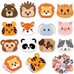 Crtiin 24 Pcs Cute Bag Clips Funny Animals Shaped Fruit Kitchen and Food Bag Clips Binder Paper Plastic for Airtight Seal Food Storage