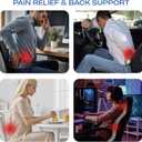 Skechers Memory Foam Lumbar Pillow,Lumbar Support Pillow for Office, Chair Lower Back Pain Relief Lumbar Pillow, Ergonomic Design Back Support Pillow for Office Chair, Car, Home, Travel,Black