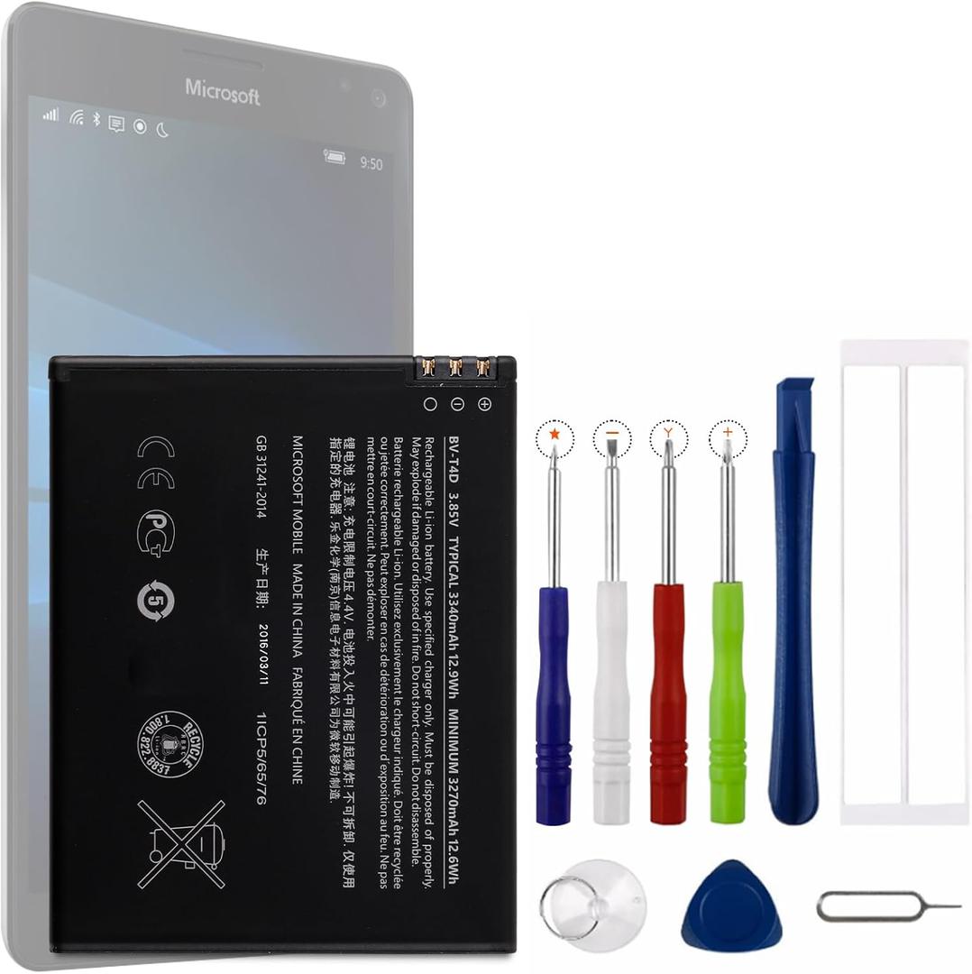 New BV-T4D Replacement Battery for Microsoft Lumia 950XL with Technical Toolkit.