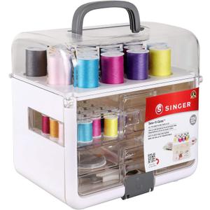 Singer Sew-It-Goes, 224 Piece - Sewing Kit & Craft Organizer - Sewing Case Storage with Machine Sewing Thread, White