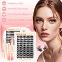Lash Clusters Kit Magic Lashes Clusters Fluffy 10-18mm Volume Cluster Eyelash Extensions Kit 0.3mm Soft Band Wispy DIY Individual Lashes with Lash Bond and Seal, Remover, Tweezer