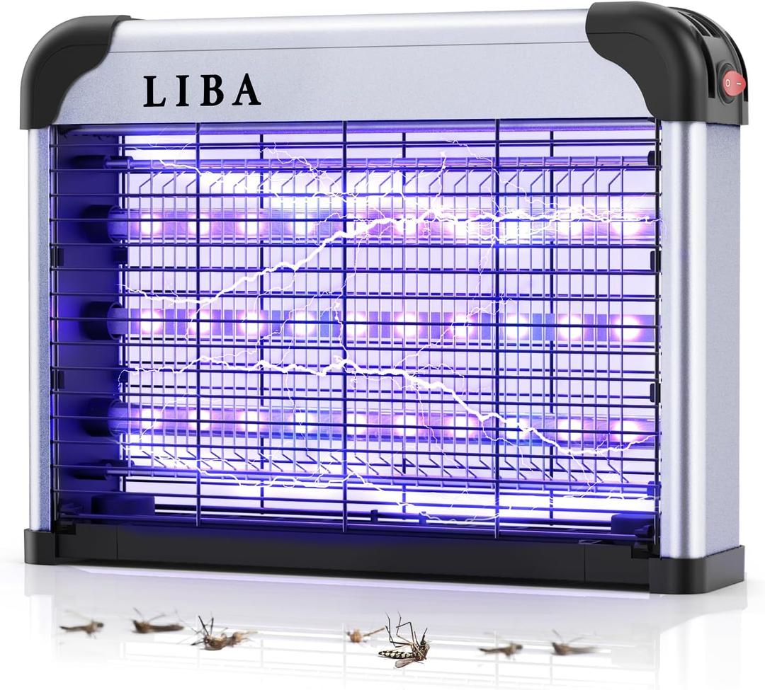 LiBa LED Indoor Bug Zapper, Electric Mosquito Killer Fly Zapper with Dual UV Wavelength Attraction, High Voltage Fly Trap Mosquito Trap Over 10-Year Lifespan LED Bulbs Light, Safe for Kids/ Pets