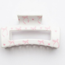 PANTIDE 1Pcs Coquette Pink Bow Hair Claw Clips for Women Girls - Cute Bow Preppy Trendy Rectangle Nonslip Banana Hair Clips, Thin Thick Short Long Curly Accessories, Birthday Bachelorette Wedding Gift
