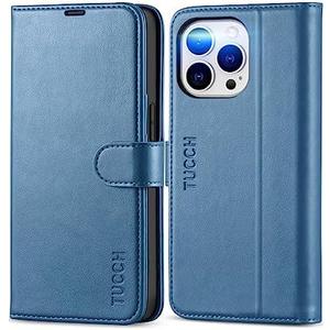 Amazon.com: TUCCH Wallet Case for iPhone 13 Pro 5G, [TPU Shockproof Inner Shell], PU Leather [RFID Blocking] Card Holder Magnetic Stand Protective Cover Compatible with iPhone 13 Pro 6.1-inch 2021, Lake Blue : Cell Phones & Accessories