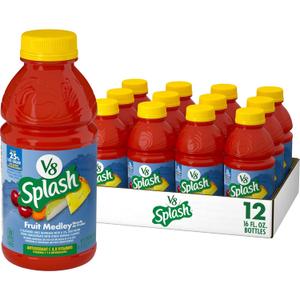 V8 Splash Fruit Medley Flavored Juice Beverage, 16 FL OZ Bottle (Pack of 12) Best Before Oct. 09, 2025