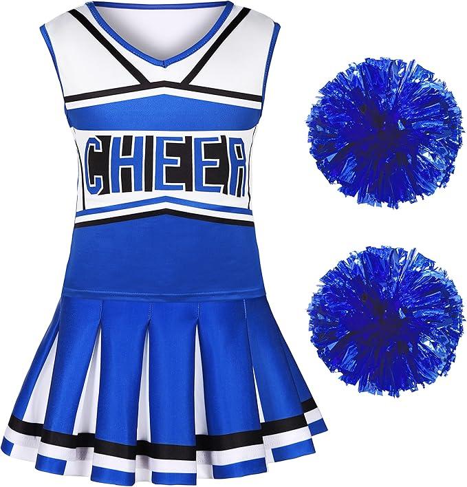Koatobbor Girls Cheerleader Costume Cheerleading Outfit Dress for Halloween Party Birthday Gift XL